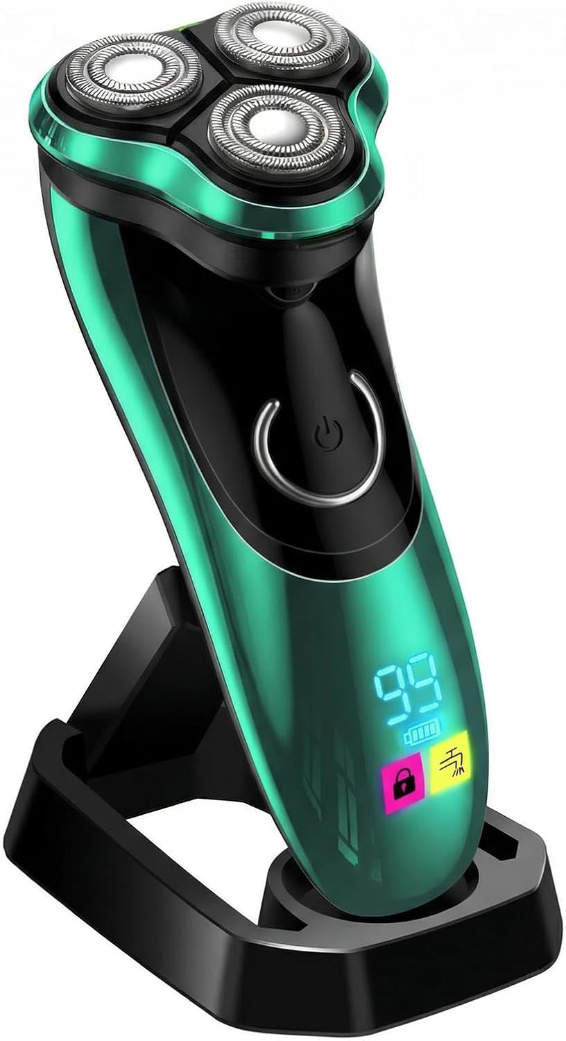 Skiennix Electric Razor for Men - Cordless Rechargeable Rotary Shaver with Pop-Up Trimmer | IPX6 Waterproof, Travel-Friendly Design