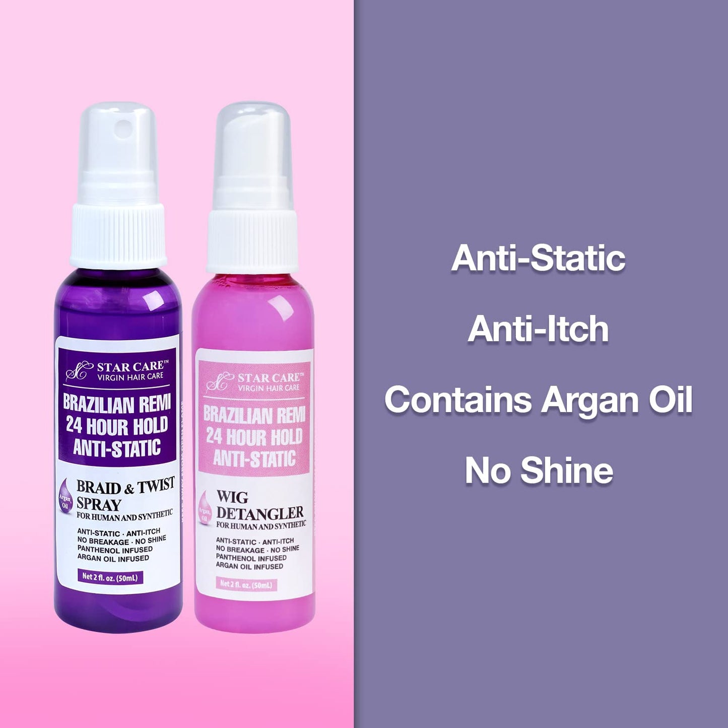 Brazilian Remi Detangler Spray - 24 Hour Hold Anti-Static Formula for Braids & Twists