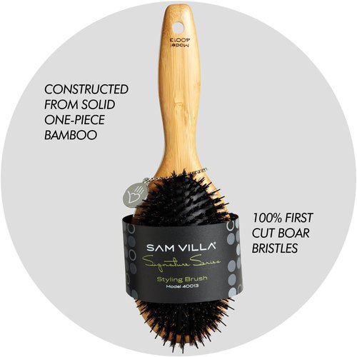 Sam Villa Signature Series Boar Bristle Hair Brush - Perfect for Professional Hair Styling