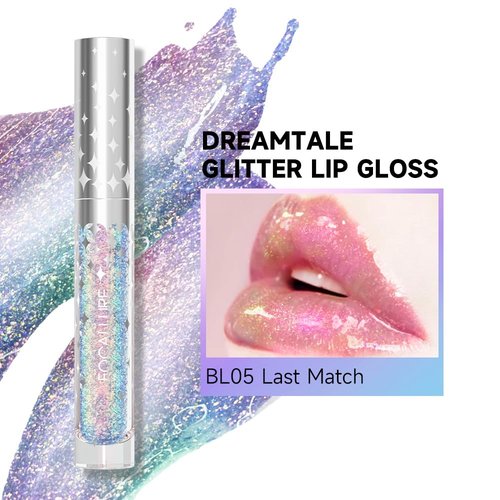 FOCALLURE Glitter Liquid Lipstick - Hydrating Shimmer Lip Gloss for Women | Long-Lasting Sparkly Color