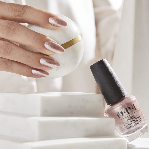 OPI Nail Lacquer Metallic Composition | Sheer Light Pink Metallic Chip Resistant Nail Polish | Downtown LA Collection