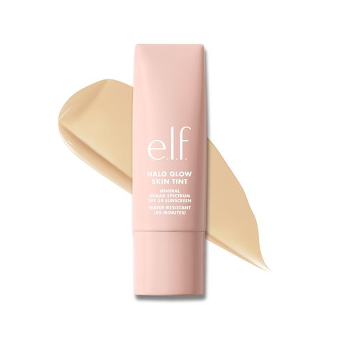 e.l.f. Halo Glow Skin Tint SPF 50 - Tinted Moisturizer for Light Skin | Buildable Coverage & Natural Glow, 4 Light Neutral
