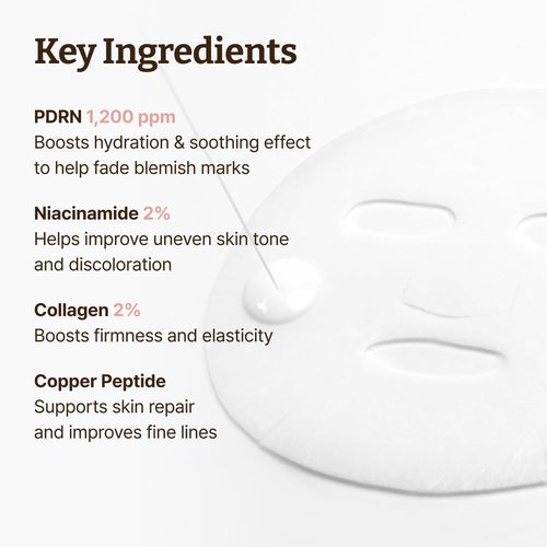 Dr.Reju-All Advanced PDRN Rejuvenating Mask - Face & Neck Korean Sheet Mask with 1,200 ppm PDRN, Collagen & Copper Peptides - Hydrating & Soothing, Skin Repair (1.2 Fl Oz x 4EA)