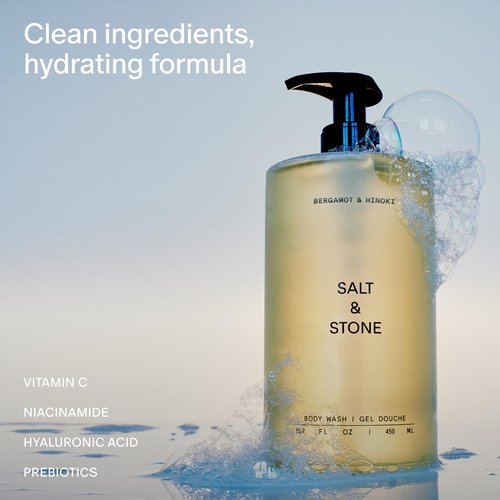 Salt & Stone Body Wash - Antioxidant-Rich Formula for Deep Moisture | Unisex, Sulfate & Paraben Free, 15.2 fl oz