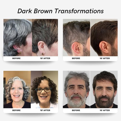 Polar Haircare - Dark Brown Hair Dye Shampoo for Women and Men - Shampoo Hair Dye for Gray Hair, Semi-Permanent Hair Color Kit, Dark Brown Hair Dye Shampoo, Quick Application Skin-Safe 6.76 Fl Oz