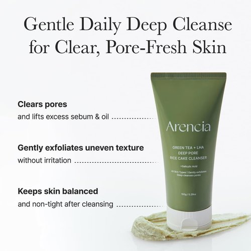 ARENCIA Salicylic Acid Cleanser - Deep Pore Cleansing with Green Tea & LHA | 5.07 Fl Oz