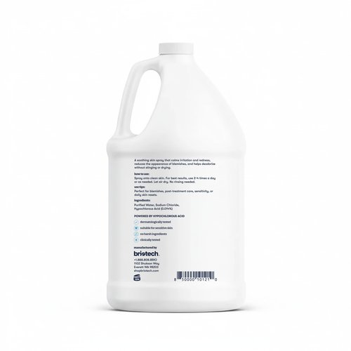 BRIOTECH Topical Skin Spray, Hypochlorous Acid for Sensitive Skin, HOCl Facial Mist, Full Body Support Against Irritation, Calm Redness, Soothe Foot & Scalp, 1 Gallon Refill (1 Pack)