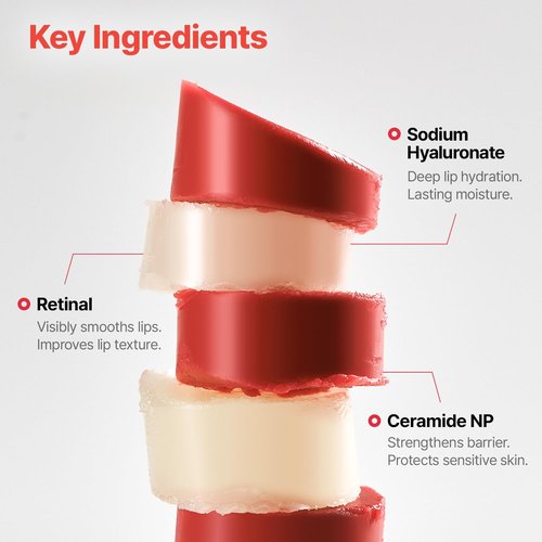 Dr.Different Retinal Lip Balm Tinted, Anti-Wrinkle Lip Treatment with Deep Hydration & Long-Lasting Moisture, K-Skincare made by Korean Dermatologist, 0.14oz
