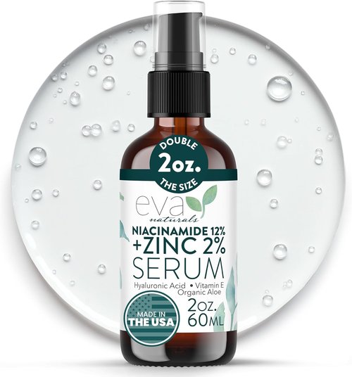 Niacinamide 12% Serum - Pore Minimizer with Zinc & Hyaluronic Acid for Even Skin Tone | 2 Fl Oz