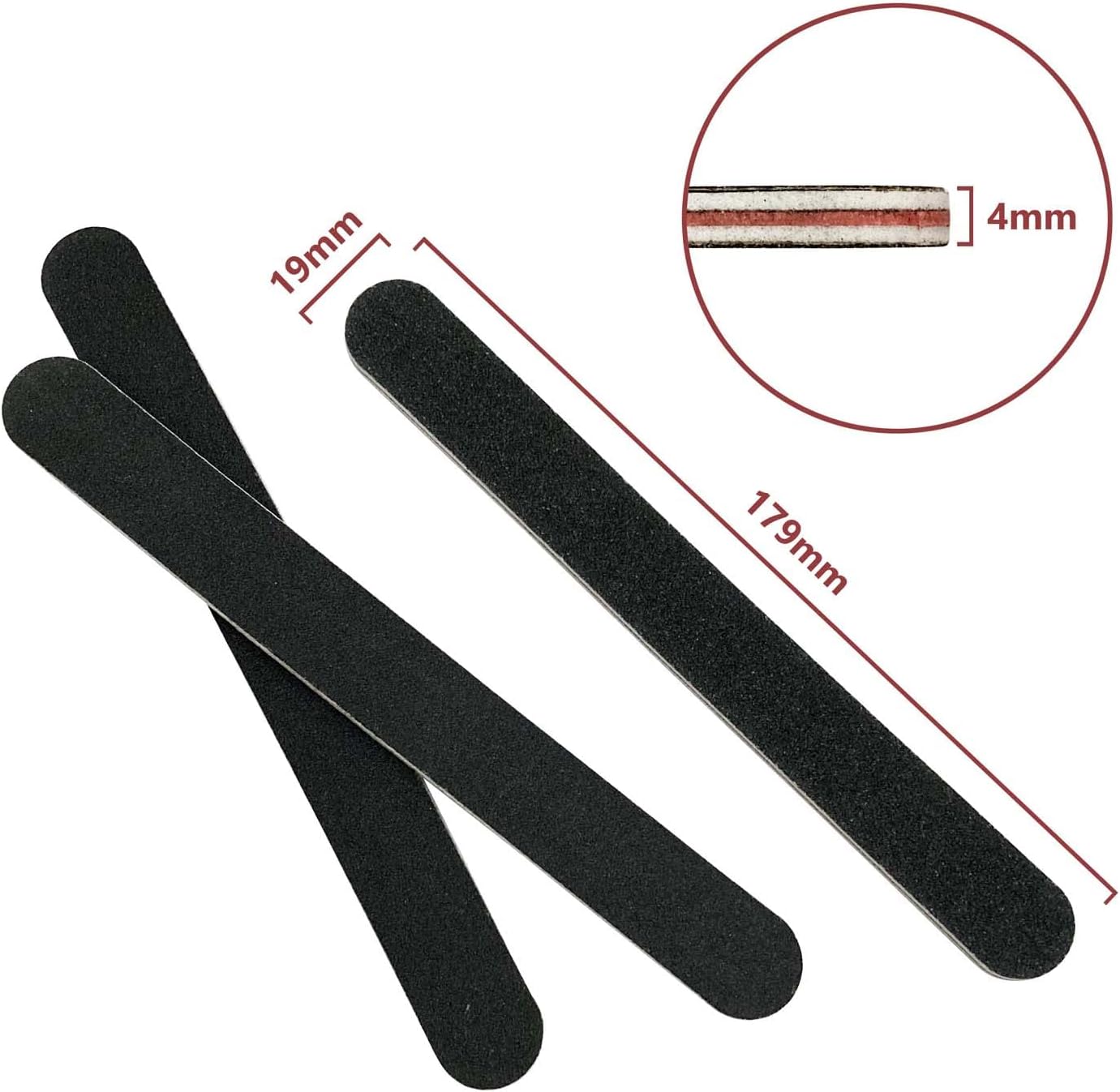 Skiennix 20 Pack Nail Files - 100/180 Grit Professional Emery Boards for Acrylic & Natural Nails