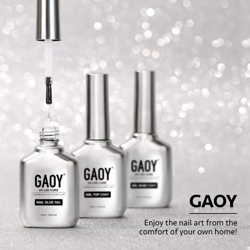 GAOY Nail Glue Gel, 2 in 1 Nail Glue and Base Coat for Acrylic Tips, 16ml Gel for Press on Nails for Long Lasting UV Light Cure DIY