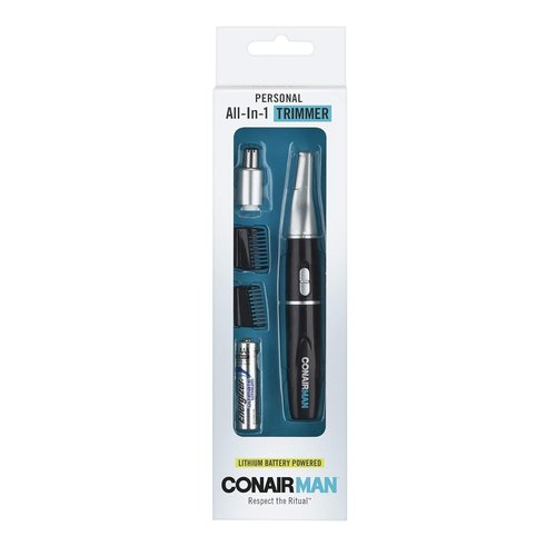 ConairMAN All-in-One Personal Trimmer - 4-Piece Men's Grooming Kit for Nose, Ear & Eyebrows