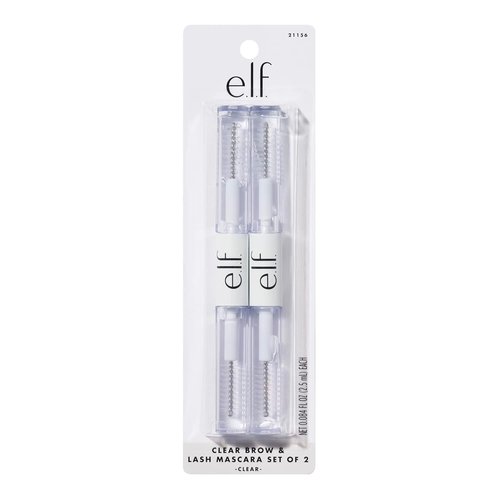 e.l.f. Clear Lash & Brow Mascara - Conditioning Gel for Grooming & Defining | 2-Pack, Vegan & Cruelty-Free