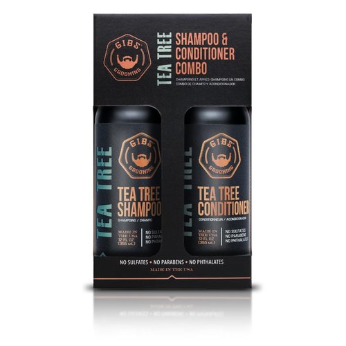 Gibs Grooming Tea Tree Shampoo & Conditioner Combo - Refreshing Clean for All Hair Types