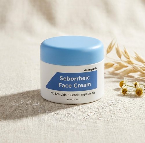 Seborrheic Dermatitis Face Cream for Sensitive Skin - Hydrates & Supports the Skin Barrier with MCT Oil, Squalane - Moisturizing Face, Scalp and Body Cream - No Steroids, Gentle Ingredients