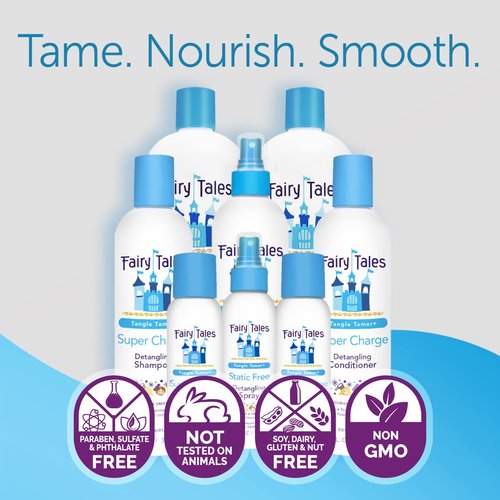 Fairy Tales Tangle Tamer Detangling Shampoo & Conditioner for Kids - Ultra Moisturizing, Anti-Frizz | 12 Oz (2 Pack)