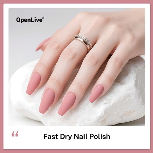 OpenLive Dusty Rose Nail Polish - Quick Drying, Long Lasting Color | 16.5ml Light Pink for DIY Manicure