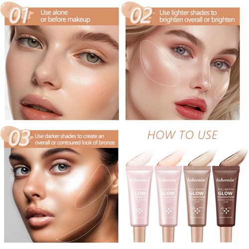 Natural Glow Illuminator Glotion - Multipurpose Hydrating Makeup Highlighter (Fair, 01)