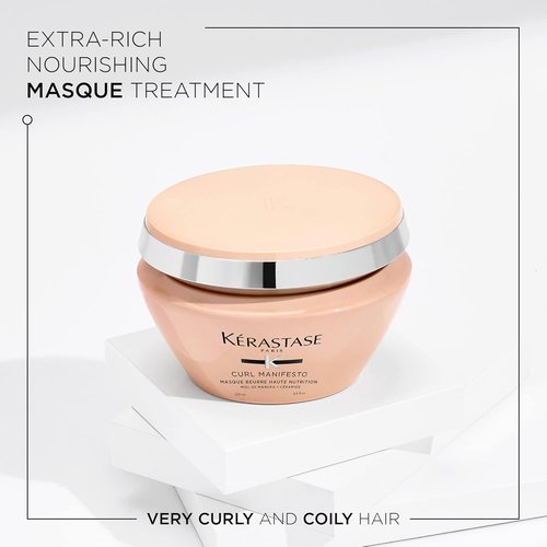 Kerastase Curl Manifesto Hair Mask - Strengthening Formula for Wavy, Curly & Coily Hair | 6.8 Fl Oz