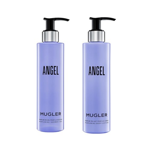 Mugler Angel Women's Fragrance Bundle - Ambery & Woody Body Wash and Lotion Set - 6.7 Fl Oz Each