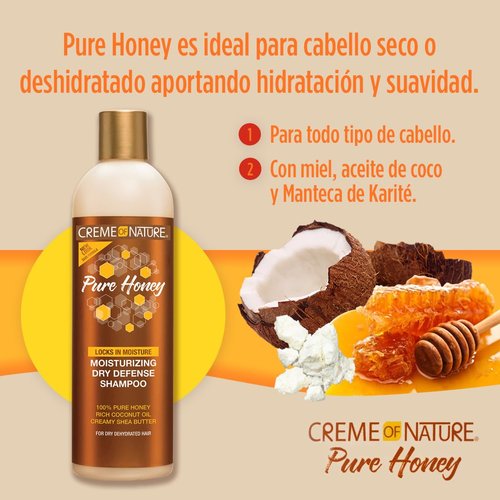 Creme of Nature Pure Honey Shampoo - Moisturizing & Restorative Formula with Coconut Oil & Shea Butter | 12 oz