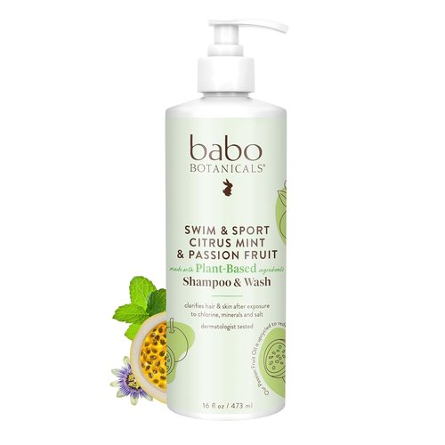 Babo Botanicals Citrus Mint & Passion Fruit Shampoo | Purifying Hair & Body Wash for All Ages