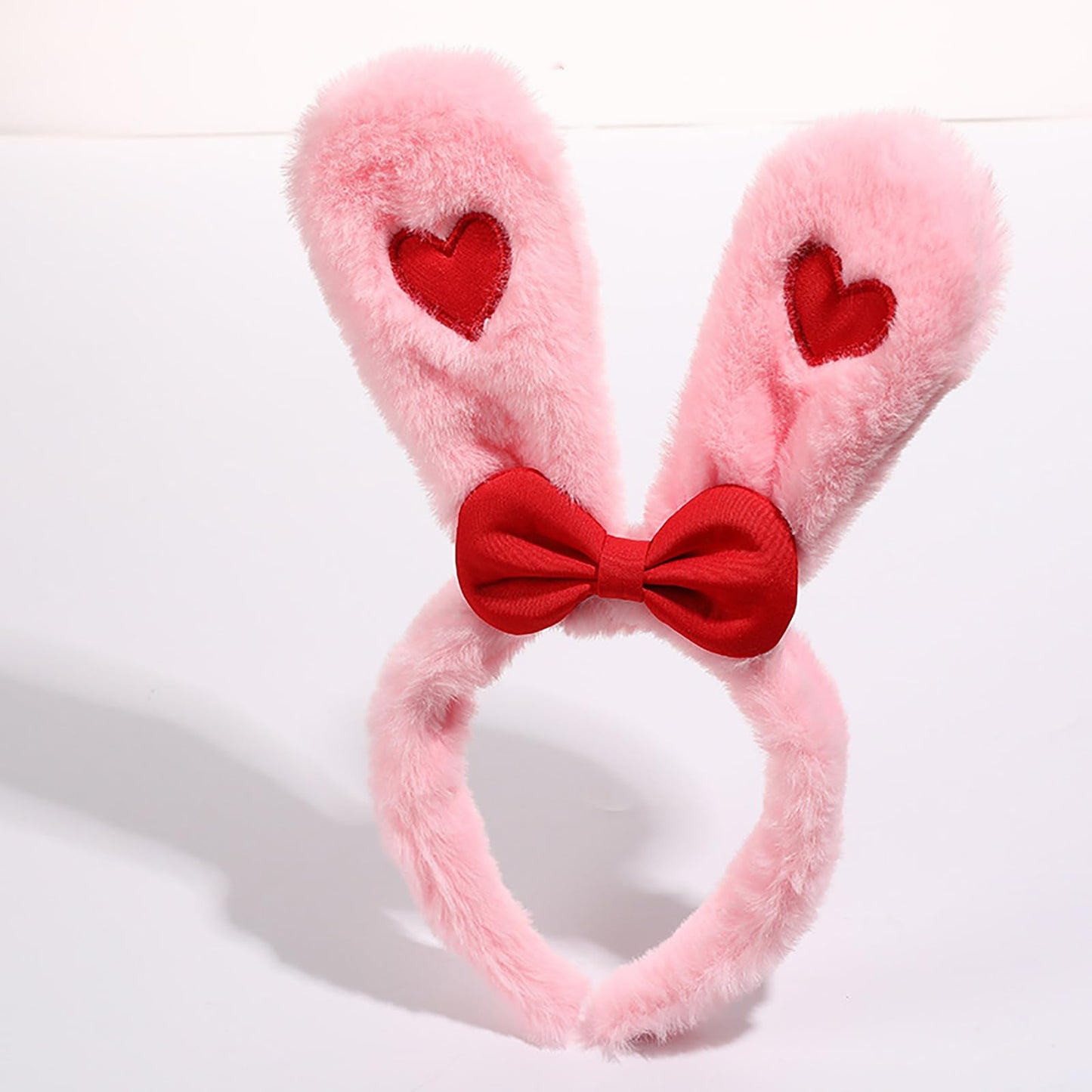 FunSpt Easter Bunny Rabbit Ears Plush Headband Halloween Costume for Aldult Heart 2