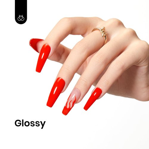 Beetles Red Gel Polish - 15ml/0.51 FL.OZ, Bright Orange Red Gel Nail Polish, Soak Off UV LED Nails Art, Long-Lasting Manicure Salon DIY Home
