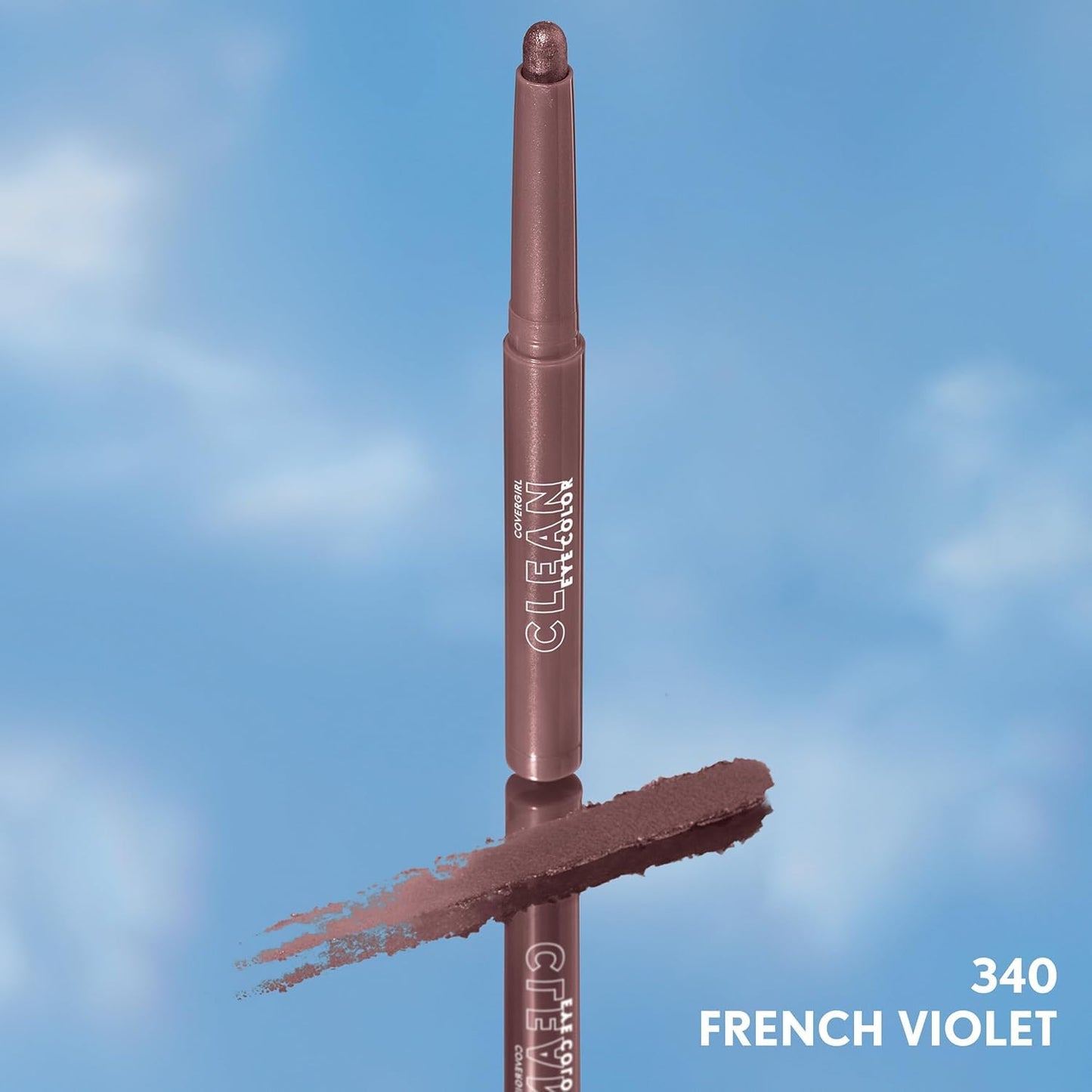 CoverGirl Clean Eye Color Eyeshadow Sticks - French Violet, Ultra Creamy & Long-Lasting, 0.05oz