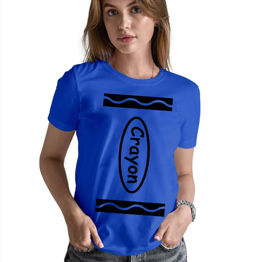 Veracco® Crayon Funny T-Shirts – Halloween Shirt for Women Girls Cool Halloween Costumes Adult Crayon Costume Royal Blue