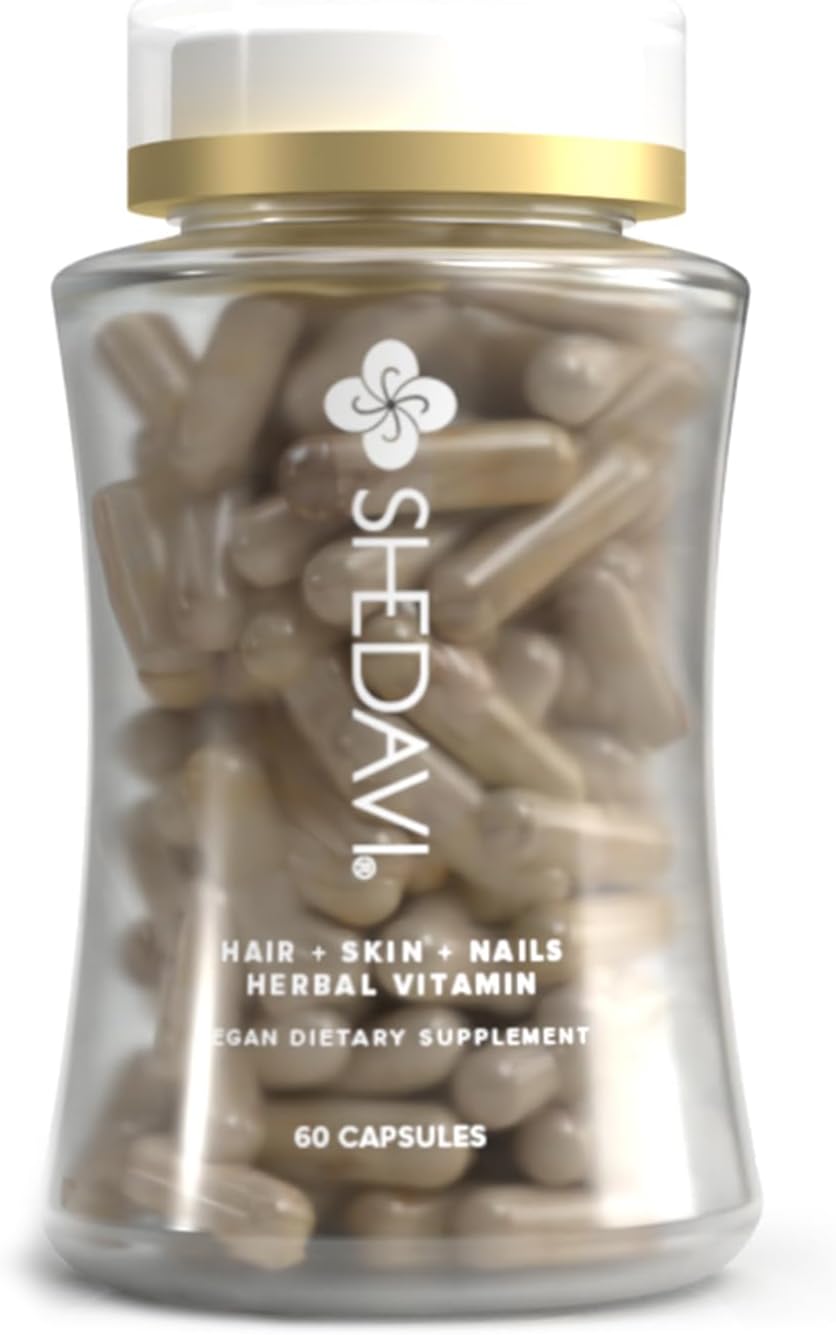 Shedavi Iconic Natural Hair Vitamins - Fast Hair Growth & Thicker, Stronger Hair | Vegan Supplements (60 Capsules)
