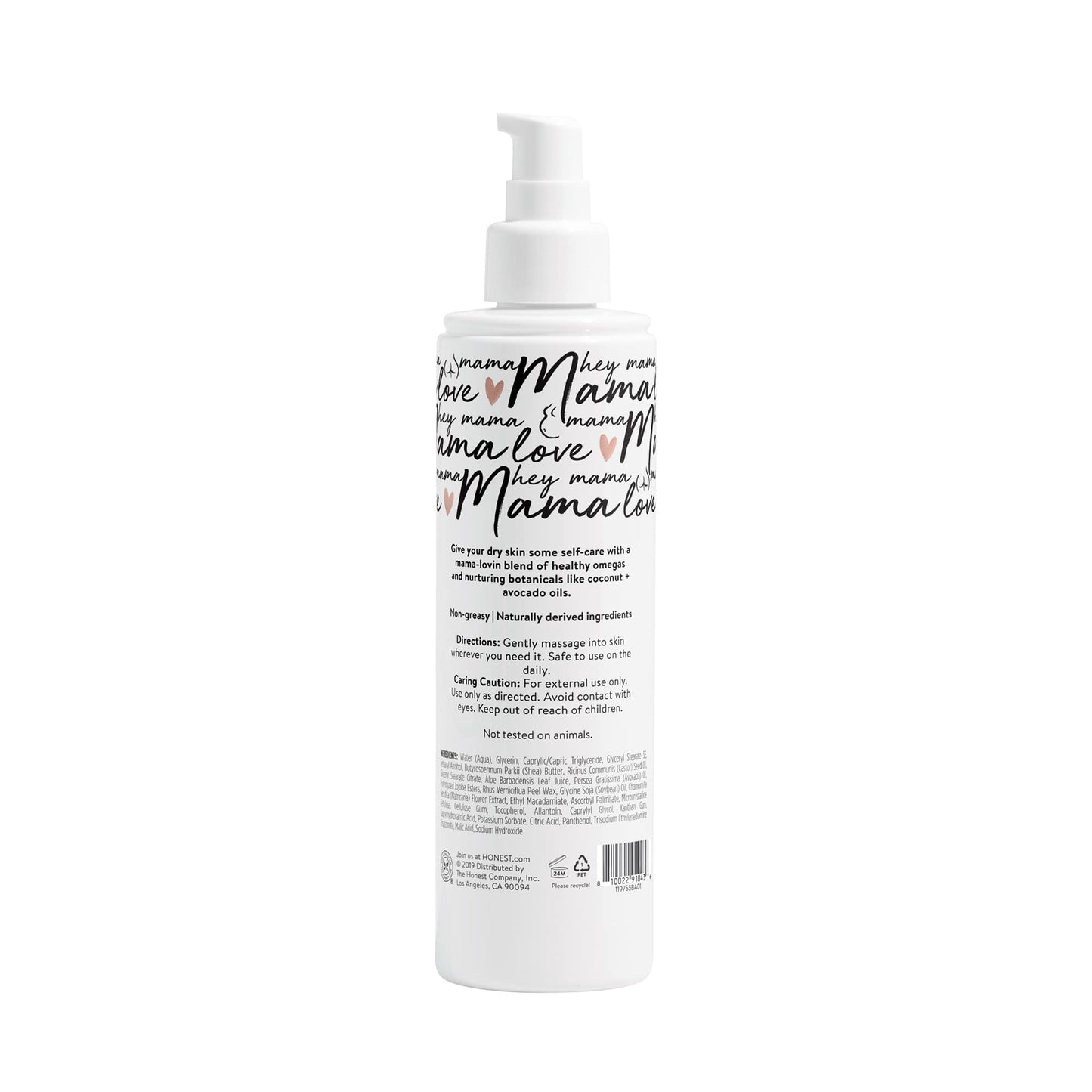 The Honest Company Mama Sweet Curves Moisturizing Body Lotion for Sensitive Baby Skin Plant-Based Shea Butter Avocado Oil 8 fl oz