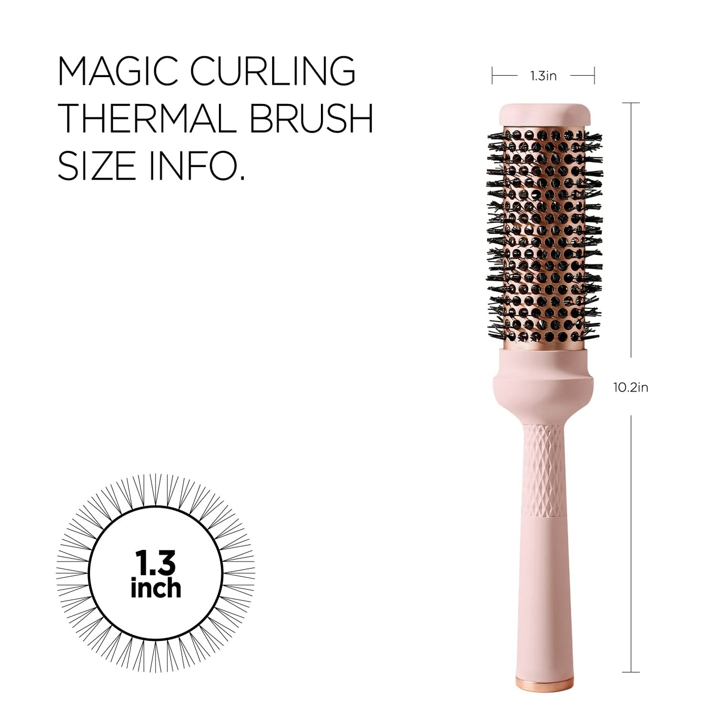 F3 systems, Round Brush (1.3 Inch), Cut Drying Time,Self-Standing Round Quick Styling Brush, Great Blowout, Ceramic Coated/Ionic Thermal Barrel,Blowout Volume, Wave Styler