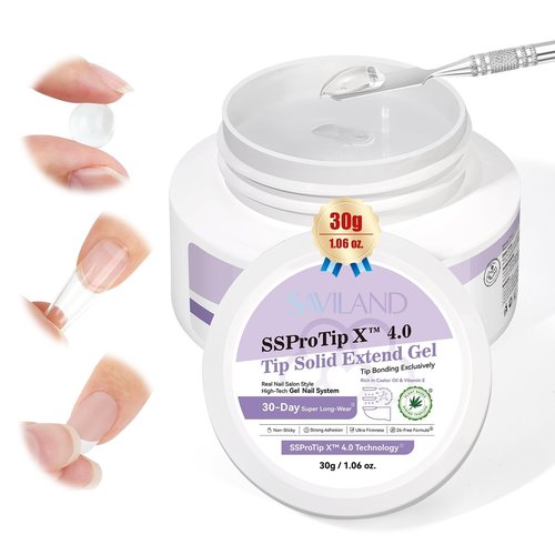 SAVILAND 30g Solid Nail Glue Gel: 30-Day Long Wear 2026 Gel Nail Glue Solid Gel Strong Adhesive for False Tips 3D Sculpture U V Nail Enthusiasts Home DIY