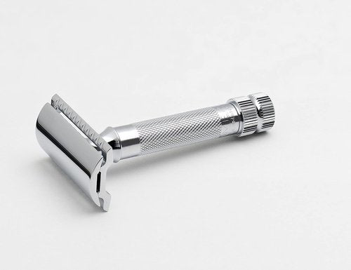 Merkur Mk34C Double Edge Razor - Heavy Duty Short Handle for Precision Shaving