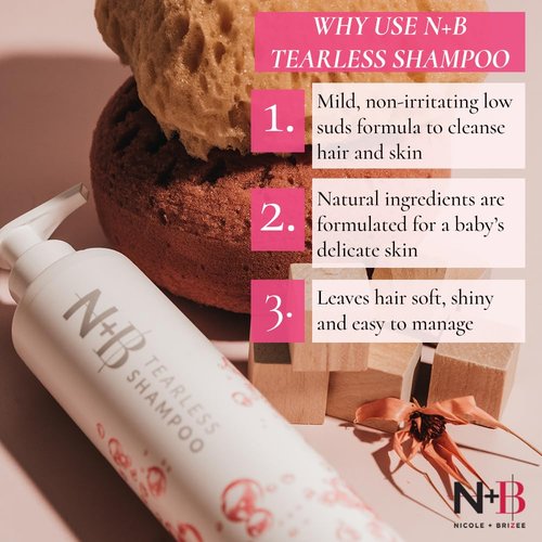 Nicole + Brizee Tearless Shampoo - Gentle Tear-Free Formula | Safe for All Ages | Organic Ingredients