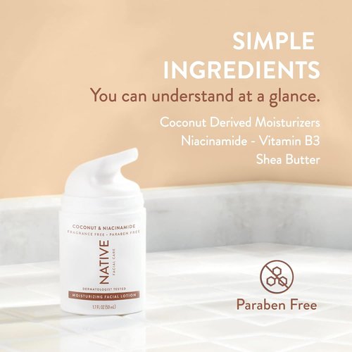 Regine Switzerland Daily Facial Moisturizer - Hydrating Cream with Vitamin B3 & Coconut | Lightweight Non-Greasy 1.7 fl oz