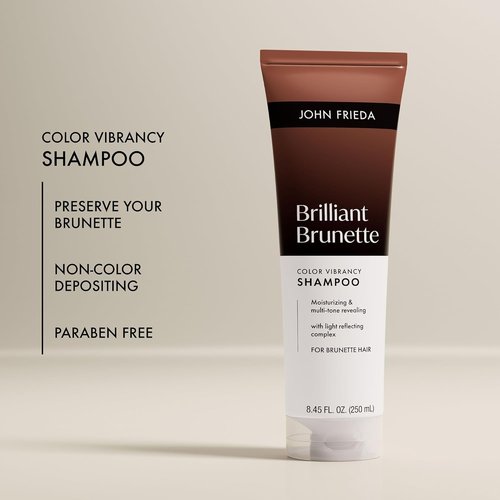 John Frieda Brilliant Brunette Shampoo - Color Vibrancy Formula, 8.45 Fl Oz, Pack of 2