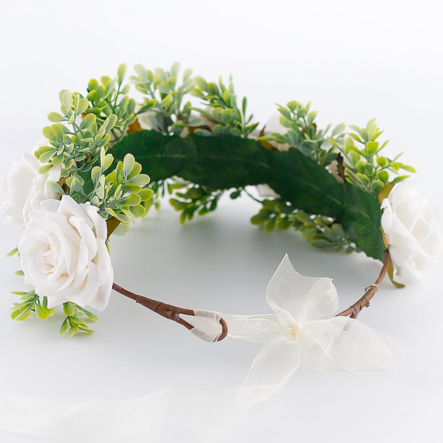 YnimioAOX Handmade Adjustable Flower Wreath Headband Halo Floral Crown Garland Headpiece,I32-shell