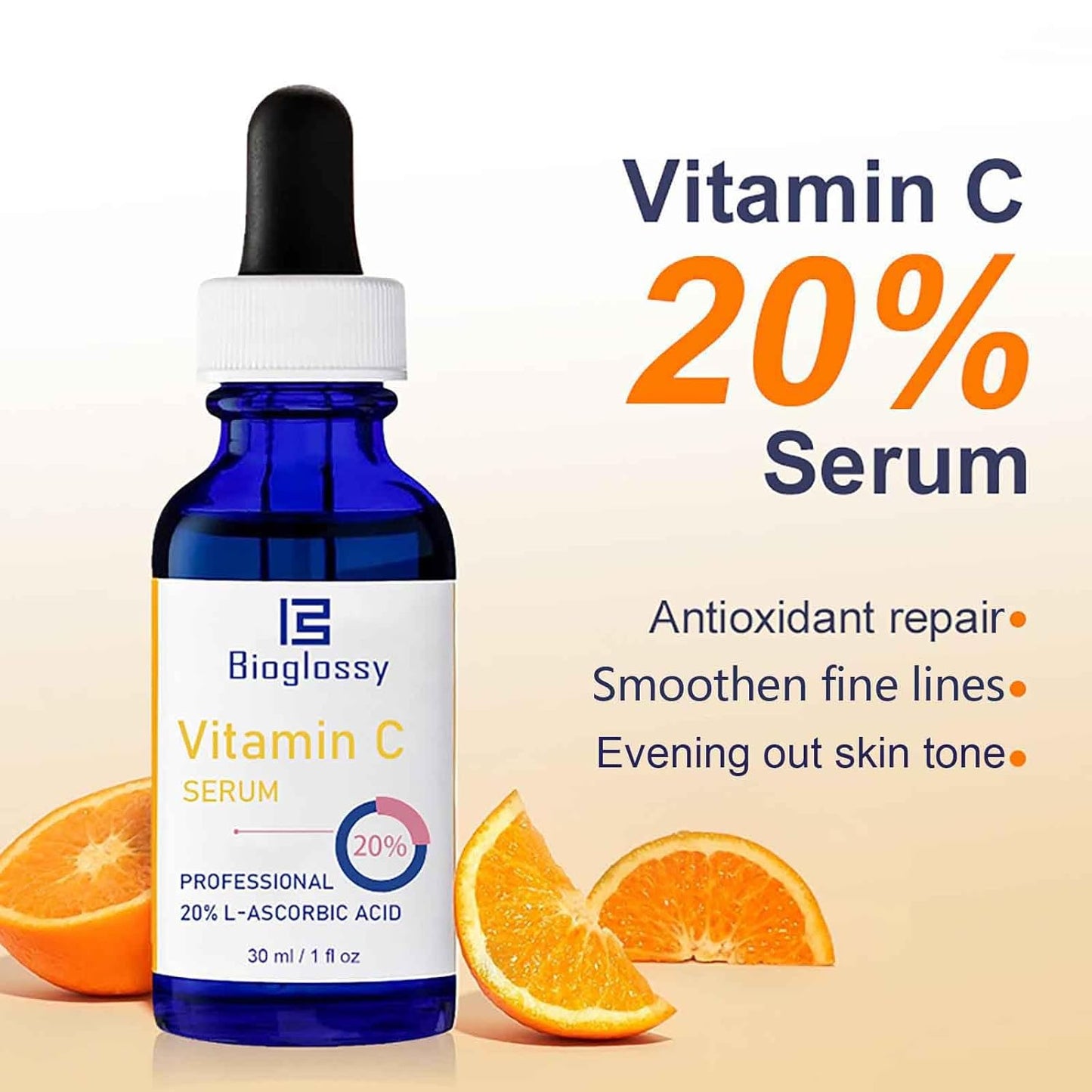 Skiennix Vitamin C Serum 20% - Professional Anti-Aging Face Serum for Radiant Skin & Reduced Fine Lines