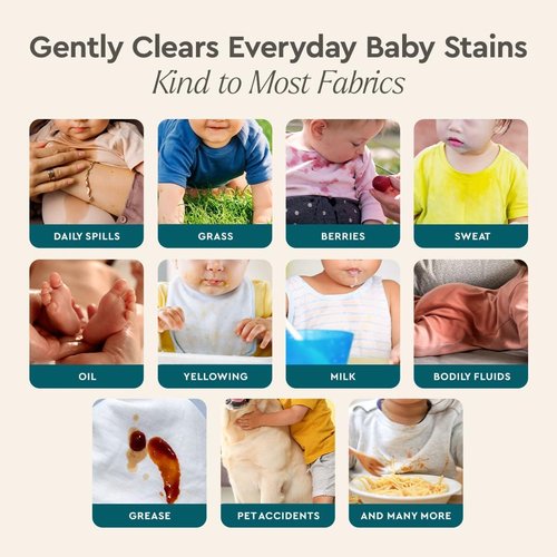 Puracy Stain Remover - Enzyme-Based Natural Cleaner for Baby Clothes & Diapers | 16 Oz