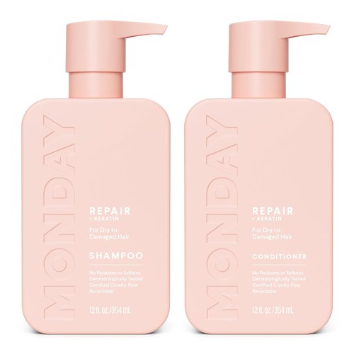 Monday Haircare Repair Shampoo & Conditioner Set - 12 oz | Nourishing Formula for Dry, Damaged Hair