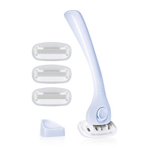 Billie Razors for Women Shave Kit - Women's Razor with 4 x 5-Blade Refills & Magnetic Holder | Cool Blue