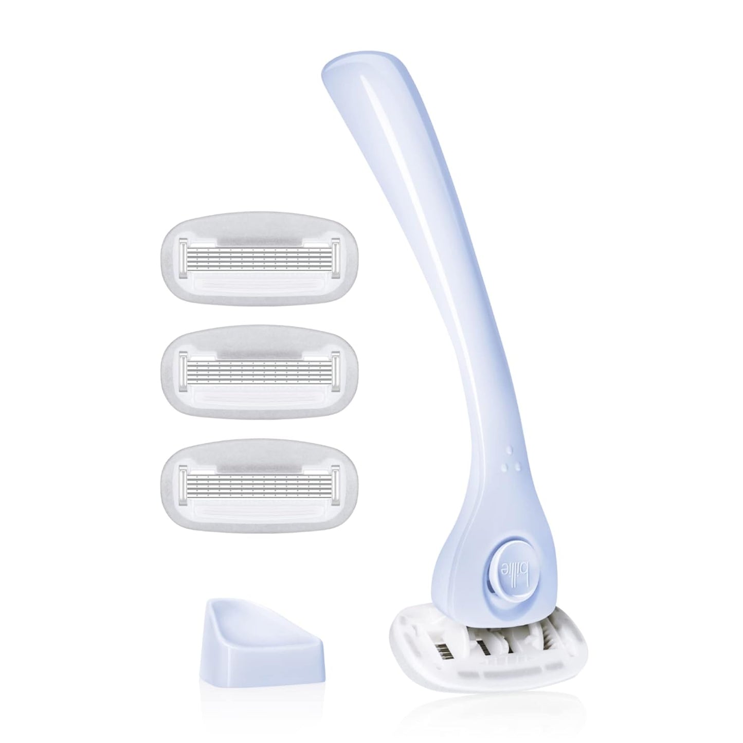 Billie Razors for Women - Shave Kit with 4 x 5-Blade Refills & Magnetic Holder | Cool Blue