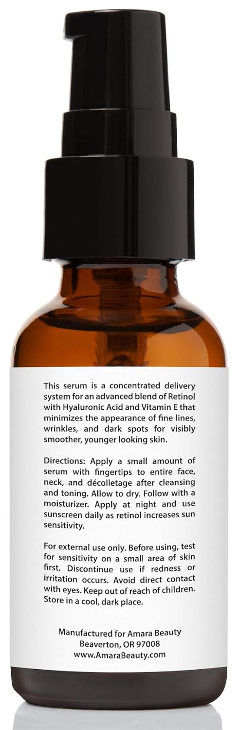 Skiennix Retinol Serum 2.5% - Hydrating Formula with Hyaluronic Acid & Vitamin E, 1 fl. oz.