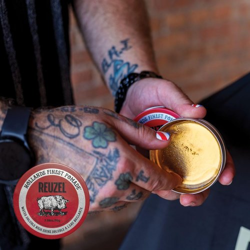 Reuzel Red Pomade - Medium Hold, Water Soluble Styling Cream | High Shine, Flake-Free, Easy Wash Out for All Hair Types