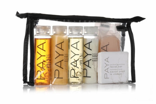 Skiennix Toiletry Travel Set - Shampoo, Conditioner, Shower Gel & Facial Soap with Tote Bag