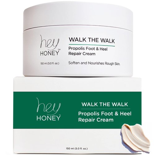 Hey Honey Propolis Foot & Heel Cream - 72-Hour Hydration & Callus Remover for Dry, Cracked Feet | 5 oz