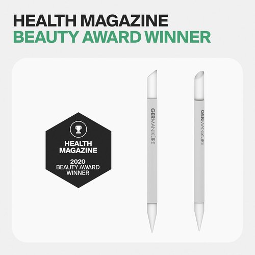 GERMANIKURE Clear Glass Cuticle Stick - Ethically Made Cuticle Pusher & Remover - Perfect for Callous & Dry Skin