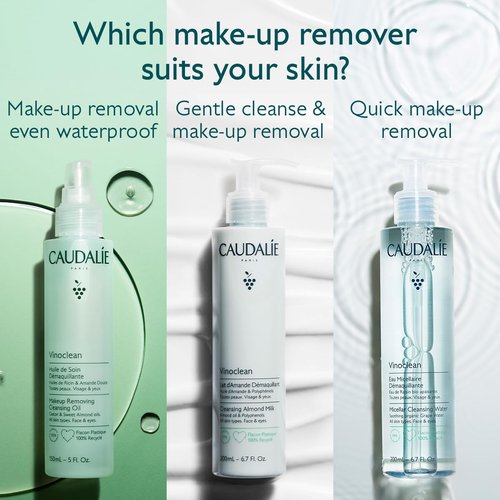 Caudalie Vinoclean Cleansing Oil - Effective Waterproof Makeup Remover | 6.7 Fl Oz
